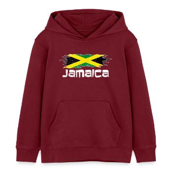 Jamaica Flagge - Kinder Organic Hoodie Mini Cruiser von Stanley/Stella - Burgunderrot - Vorne - AI Model Kid Female (0cm)