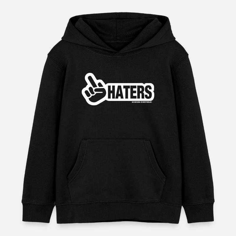 Haters Peace Sign Design - Sweat à capuche enfant bio Stanley/Stella - noir