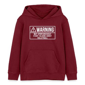 volley-ball - Sweat à capuche enfant bio Stanley/Stella - bordeaux - Devant - AI Model Kid Female (0cm)