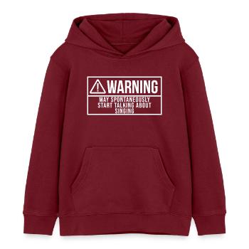 chanteur - Sweat à capuche enfant bio Stanley/Stella - bordeaux - Devant - AI Model Kid Female (0cm)