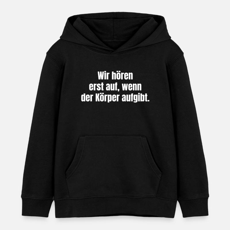 Slogan persévérance fitness : À la limite - Sweat à capuche enfant bio Stanley/Stella - noir