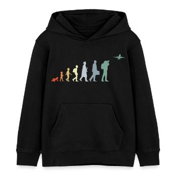 Airplane Observer Evolution - Kids Organic Hoodie by Stanley/Stella - black - Front - AI Model Kid Male (0cm)