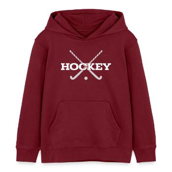 Hockey Emblem Color Changing - Kids Organic Hoodie by Stanley/Stella - burgundy - Front - AI Model Kid Female (0cm)