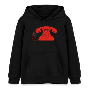 Coeur de téléphone - Sweat à capuche enfant bio Stanley/Stella - noir - Devant - AI Model Kid Male (0cm)