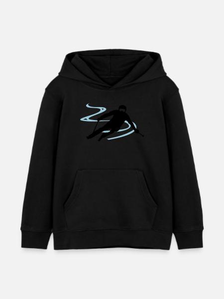 Sport - Skifahrer - Kinder Organic Hoodie Mini Cruiser von Stanley/Stella - Schwarz