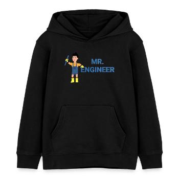 Monsieur l’Ingénieur - Sweat à capuche enfant bio Stanley/Stella - noir - Devant - AI Model Kid Male (0cm)