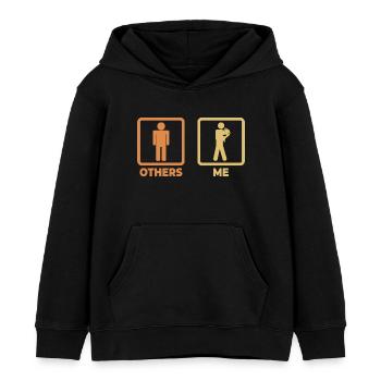 Figurines bâton de cor français - Sweat à capuche enfant bio Stanley/Stella - noir - Devant - AI Model Kid Male (0cm)