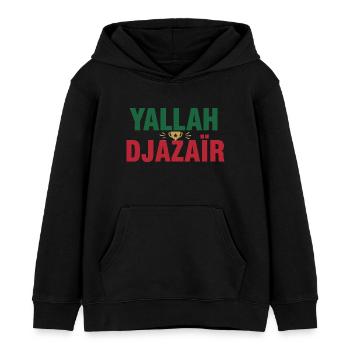 Yallah Djazair Champion Algeria | Foot Supporter - Kids Organic Hoodie by Stanley/Stella - black - Front - AI Model Kid Male (0cm)