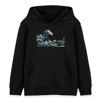 Japan Hokusai Große Welle - Kinder Organic Hoodie Mini Cruiser von Stanley/Stella - Schwarz - Vorne - AI Model Kid Male (0cm)