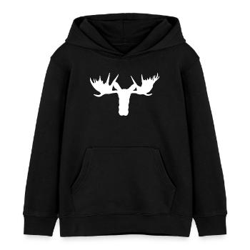 Tête d’orignal – la majesté des forêts scandinaves - Sweat à capuche enfant bio Stanley/Stella - noir - Devant - AI Model Kid Male (0cm)
