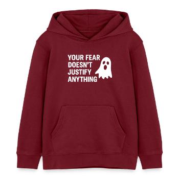 Votre peur - Sweat à capuche enfant bio Stanley/Stella - bordeaux - Devant - AI Model Kid Female (0cm)