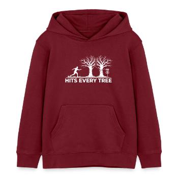Hit Every Tree – Design drôle de disc golf - Sweat à capuche enfant bio Stanley/Stella - bordeaux - Devant - AI Model Kid Female (0cm)