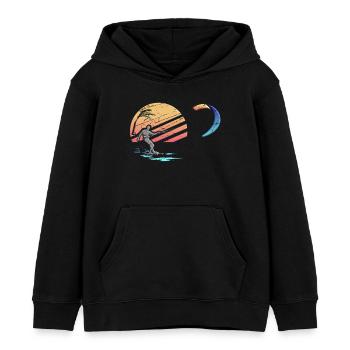 Go Kite - Kinder Organic Hoodie Mini Cruiser von Stanley/Stella - Schwarz - Vorne - AI Model Kid Male (0cm)