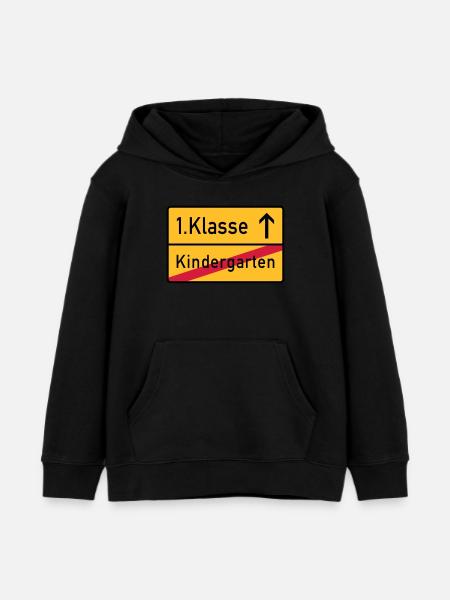 erste klasse - Kinder Organic Hoodie Mini Cruiser von Stanley/Stella - Schwarz