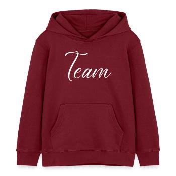 Équipe - Sweat à capuche enfant bio Stanley/Stella - bordeaux - Devant - AI Model Kid Female (0cm)