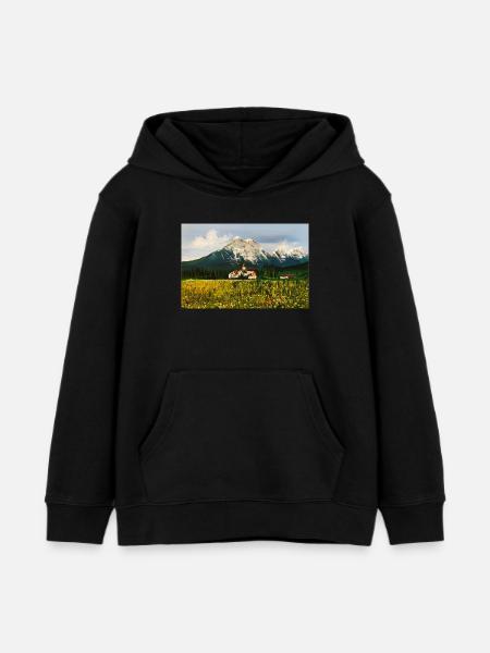 Poster Mountains of Switzerland - Kids Organic Hoodie by Stanley/Stella - black