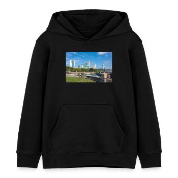 Die Skyline von Niagara City und das Panorama der Niagarafälle - Kinder Organic Hoodie Mini Cruiser von Stanley/Stella - Schwarz - Vorne - AI Model Kid Male (0cm)
