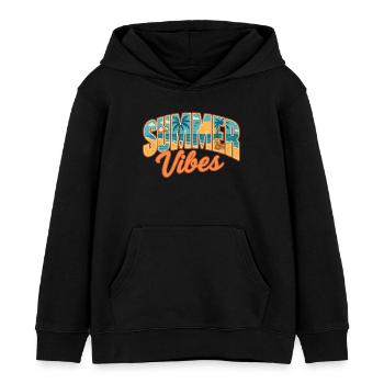 Vacances à la mer | Ambiance estivale | Coquillage - Sweat à capuche enfant bio Stanley/Stella - noir - Devant - AI Model Kid Male (0cm)