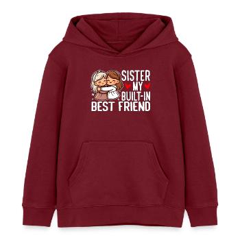 SŒUR : MA MEILLEURE AMIE INTÉGRÉE - Sweat à capuche enfant bio Stanley/Stella - bordeaux - Devant - AI Model Kid Female (0cm)