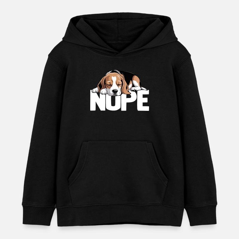 Nope Beagle Chien - Sweat à capuche enfant bio Stanley/Stella - noir