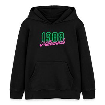1988 Millennial Digitales Keynote Design - Kinder Organic Hoodie Mini Cruiser von Stanley/Stella - Schwarz - Vorne - AI Model Kid Male (0cm)