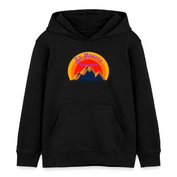 Saint-Moritz - Sweat à capuche enfant bio Stanley/Stella - noir - Devant - AI Model Kid Male (0cm)