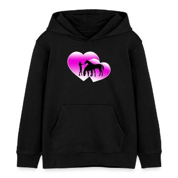 Chevaux - Sweat à capuche enfant bio Stanley/Stella - noir - Devant - AI Model Kid Male (0cm)
