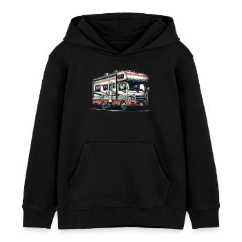 Wohnmobil Camping - Kinder Organic Hoodie Mini Cruiser von Stanley/Stella - Schwarz - Vorne - AI Model Kid Male (0cm)