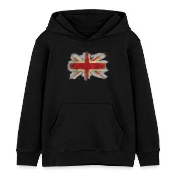 Royaume-Uni Union Jack Flag Ragged shirt bleu - Sweat à capuche enfant bio Stanley/Stella - noir - Devant - AI Model Kid Male (0cm)