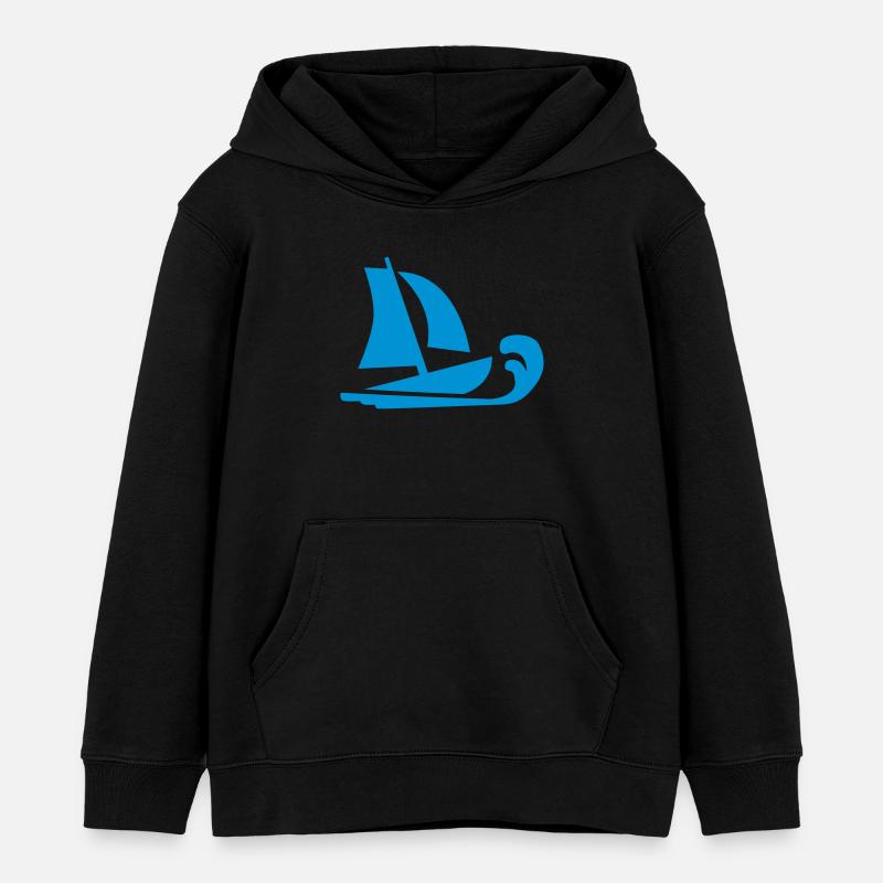 Bateau - Sweat à capuche enfant bio Stanley/Stella - noir