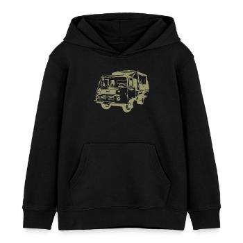 Robur Pritsche LO LD IFA - Kinder Organic Hoodie Mini Cruiser von Stanley/Stella - Schwarz - Vorne - AI Model Kid Male (0cm)