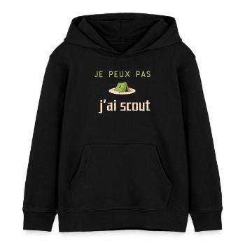 J'peux pas j'ai scout - Sweat à capuche enfant bio Stanley/Stella - noir - Devant - AI Model Kid Male (0cm)