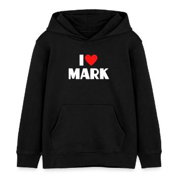 I love Mark Rotes Herz Romantischer Name Fan - Kinder Organic Hoodie Mini Cruiser von Stanley/Stella - Schwarz - Vorne - AI Model Kid Male (0cm)