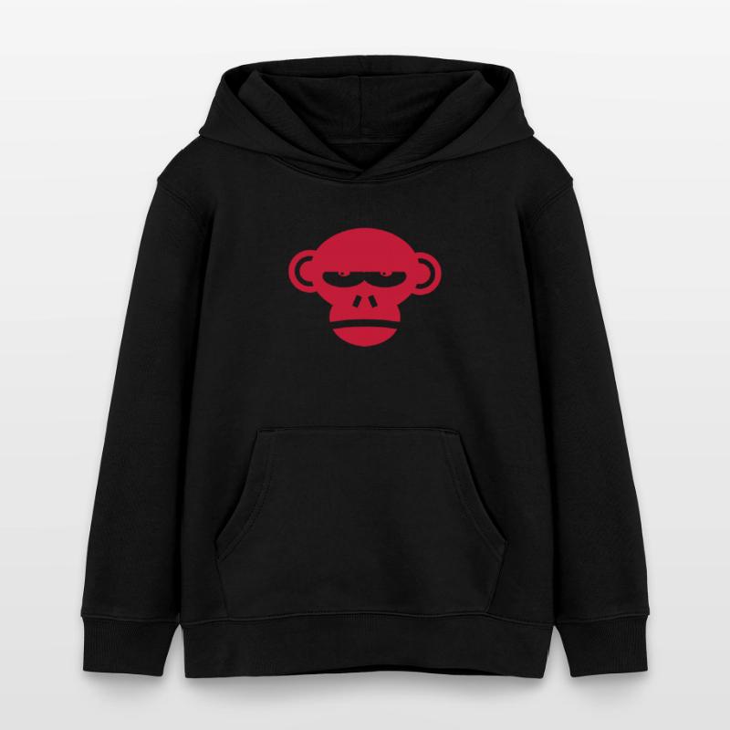Cool Grumpy Monkey Face Gift Gift Idea Kids Organic Hoodie by Stanley/Stella