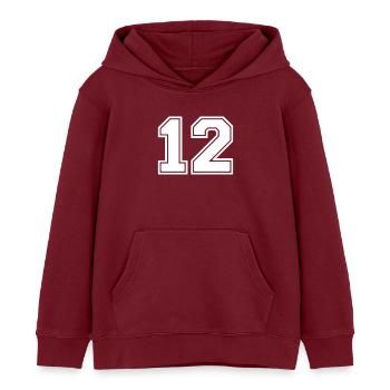 12 - Kinder Organic Hoodie Mini Cruiser von Stanley/Stella - Burgunderrot - Vorne - AI Model Kid Female (0cm)