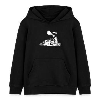 Dampflokomotive - Kinder Organic Hoodie Mini Cruiser von Stanley/Stella - Schwarz - Vorne - AI Model Kid Male (0cm)