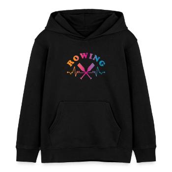 Aviron Sports nautiques - Sweat à capuche enfant bio Stanley/Stella - noir - Devant - AI Model Kid Male (0cm)