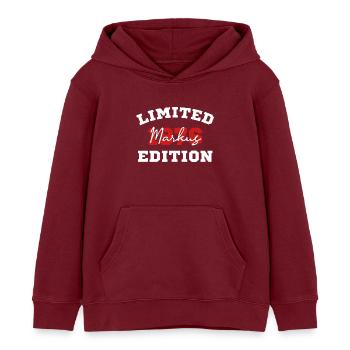 Édition limitée du t-shirt d’anniversaire Markus 1976 - Sweat à capuche enfant bio Stanley/Stella - bordeaux - Devant - AI Model Kid Female (0cm)