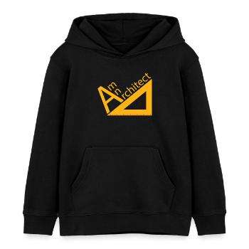 Architecte / Architecture: suis architecte - Sweat à capuche enfant bio Stanley/Stella - noir - Devant - AI Model Kid Male (0cm)