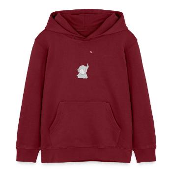 Eddi Elefant - Geschenk - Geschenkidee - Kinder Organic Hoodie Mini Cruiser von Stanley/Stella - Burgunderrot - Vorne - AI Model Kid Female (0cm)