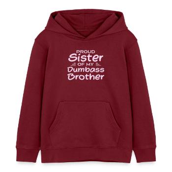 Stolze Schwester meines blöden Bruders - Kinder Organic Hoodie Mini Cruiser von Stanley/Stella - Burgunderrot - Vorne - AI Model Kid Female (0cm)