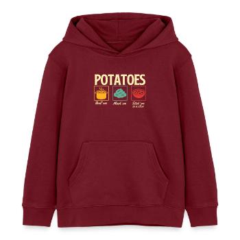 Pommes de terre Faire bouillir la purée Ragoût Citation de Thanksgiving - Sweat à capuche enfant bio Stanley/Stella - bordeaux - Devant - AI Model Kid Female (0cm)