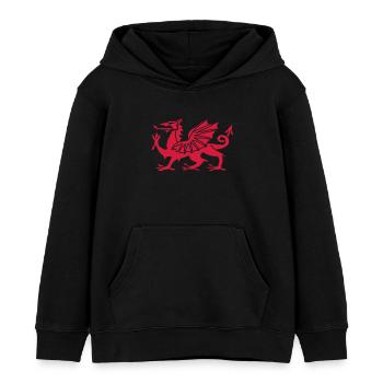 Welsh Dragon - Kids Organic Hoodie by Stanley/Stella - black - Front - AI Model Kid Male (0cm)