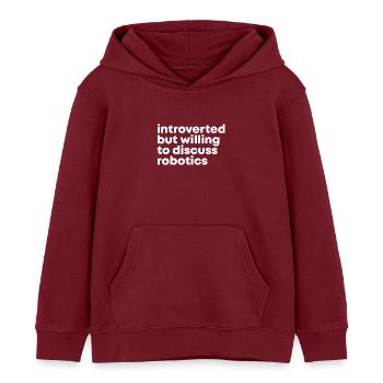 robotique - Sweat à capuche enfant bio Stanley/Stella - bordeaux - Devant - AI Model Kid Female (0cm)