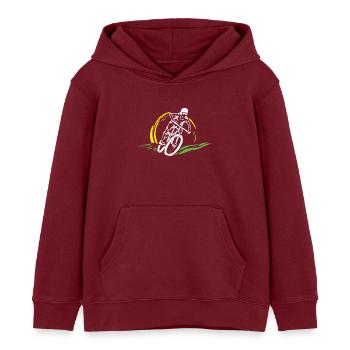 MTB Trikot Damen Mountainbike Shirts - Kinder Organic Hoodie Mini Cruiser von Stanley/Stella - Burgunderrot - Vorne - AI Model Kid Female (0cm)