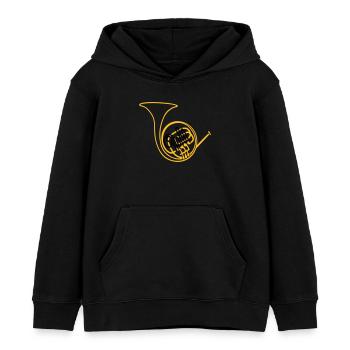 French Horn II - Kids Organic Hoodie by Stanley/Stella - black - Front - AI Model Kid Male (0cm)
