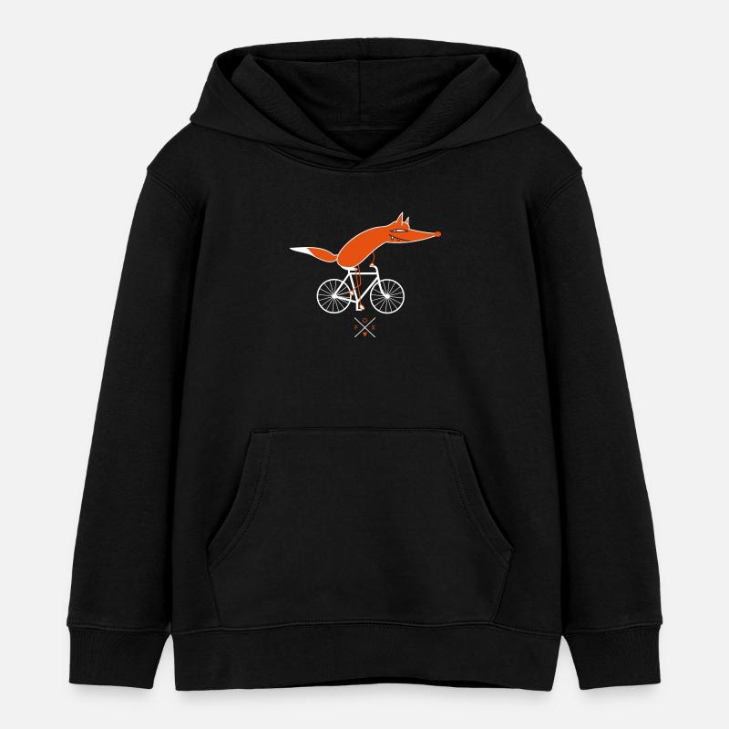 Smart cycliste (b) - Sweat à capuche enfant bio Stanley/Stella - noir
