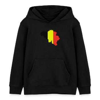 belgium drapeau map - Sweat à capuche enfant bio Stanley/Stella - noir - Devant - AI Model Kid Male (0cm)