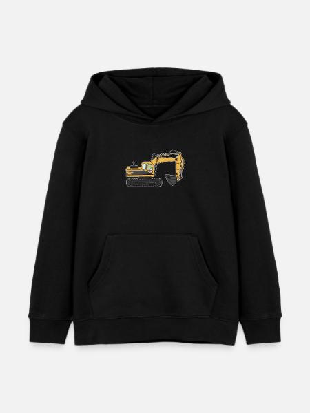 Bagger, Baustelle - Kinder Organic Hoodie Mini Cruiser von Stanley/Stella - Schwarz