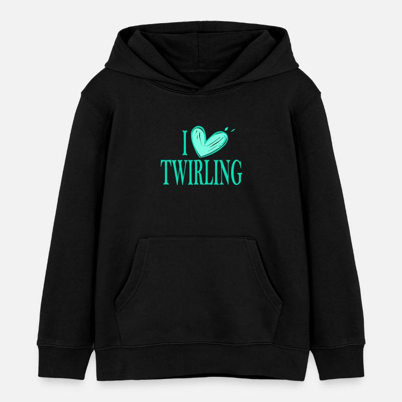 I love twb vert - Sweat à capuche enfant bio Stanley/Stella - noir